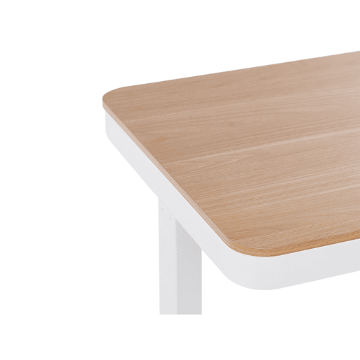 Secretária de pé ajustável eletricamente KENLY CastanhoBranco 120 cm 60 cm com entrada USB