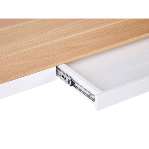 Secretária de pé ajustável eletricamente KENLY CastanhoBranco 120 cm 60 cm com entrada USB
