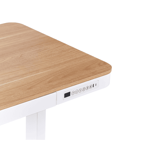 Secretária de pé ajustável eletricamente KENLY CastanhoBranco 120 cm 60 cm com entrada USB