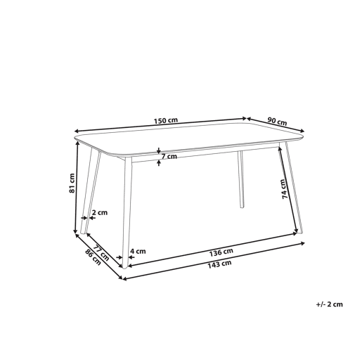 Mesa de jantar EPHRATA Mogno escuro 150 cm 90 cm Mesa de jantar EPHRATA Mogno escuro 150 cm 90 cm