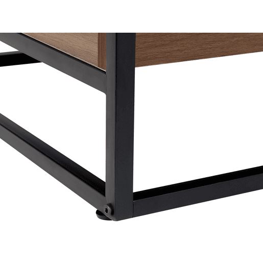 Mesa de centro WACO Vidro de segurança (temperado) Preto com arrumação