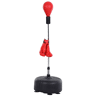 HOMCOM Punching Ball Ajustável em Altura com Base Recarregável Punching Ball de Boxe com Suporte e Luvas para Adultos e Adolescentes Ø48x136-154 cm Vermelho