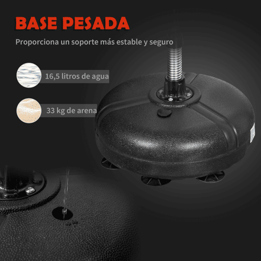 HOMCOM Saco de Boxe de Pé com Altura Ajustável de 4 Níveis Punching Ball com Base Preenchida Luvas e Inflador para Adultos e Adolescentes Ø45x132-158cm Preto e Vermelho