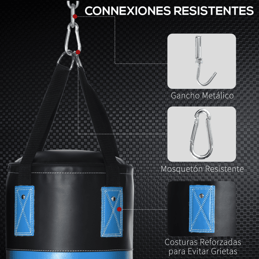 HOMCOM Saco de Boxe Profissional Puching Bag com Luvas de 8 oz Gancho e Bolsa de Armazenamento Saco de Areia de Treinamento para Adultos e Adolescentes Ø25x102 cm Azul HOMCOM Saco de Boxe Profissional Puching Bag com Luvas de 8 oz Gancho e Bolsa de Armazenamento Saco de Areia de Treinamento para Adultos e Adolescentes Ø25x102 cm Azul
