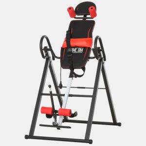 HOMCOM Mesa de Inversão Gravitacional Dobrável Acolchoada com Cinto de Segurança Ajustável em Altura para Usuários de 130-190 cm Exercício e Alívio da Dor nas Costas Carga Máxima 150 kg