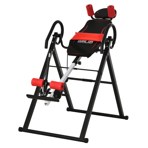 HOMCOM Mesa de Inversão Gravitacional Dobrável Acolchoada com Cinto de Segurança Ajustável em Altura para Usuários de 130-190 cm Exercício e Alívio da Dor nas Costas Carga Máxima 150 kg