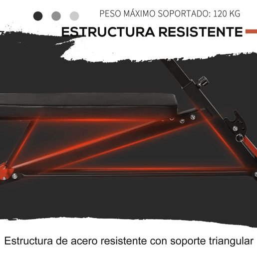 HOMCOM Banco de haltere Inclinação com 4 níveis de altura ajustável 64x146x73.5-85cm