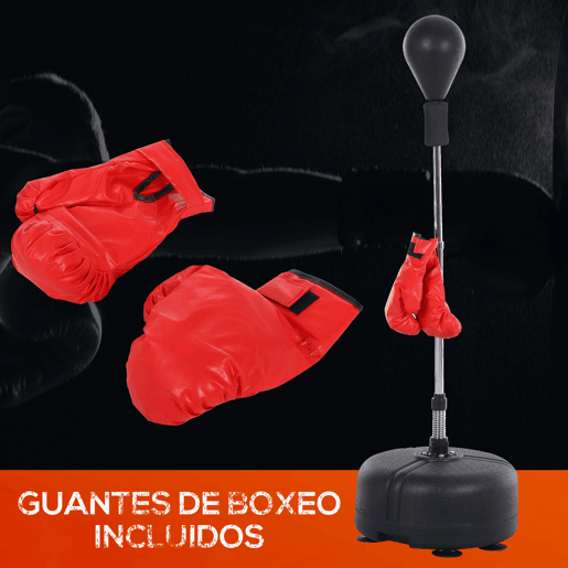 HOMCOM Punching Ball Ajustável em Altura com Base Recarregável Punching Ball de Boxe com Suporte e Luvas para Adultos e Adolescentes Ø48x136-154 cm Preto