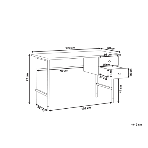 Secretária ABILEN Castanho claro 120 cm 60 cm com arrumação