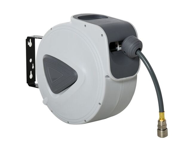 Durhand carrete de manguera de aire comprimido automático de 15 m conector de 1/4'' bsp con soporte para pared giratorio 180° diámetro interno 3/8'' (