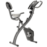 HOMCOM Bicicleta Estática Dobrável com Altura e Resistência Ajustáveis com Tela LCD e Assento com Encosto 51x97x115cm Cinza