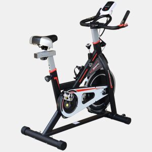 HOMCOM Bicicleta Estática com Resistência Ajustável Bicicleta Fitness com Volante de Inércia de 8kg Ecrã LCD Assento e Guiador Ajustáveis Suporte para Tablet 103x48x115cm Preto