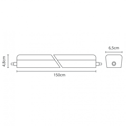 Downlight policarbonato cor branca columbite série 151cm