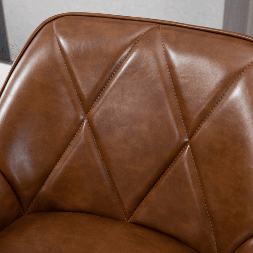 HOMCOM Conjunto de 2 Bancos Altos de Cozinha Bancos de Bar Estofados em PU com Encosto Alto Pés de Aço e Apoio para os Pés para Sala de Jantar Carga 120kg 50x47,5x102,5cm Marrom