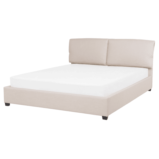 Cama Tecido BELFORT 160 x 200 cm Creme claro