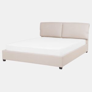 Cama Tecido BELFORT 160 x 200 cm Creme claro
