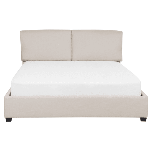 Cama Tecido BELFORT 160 x 200 cm Creme claro