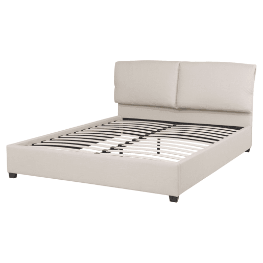 Cama Tecido BELFORT 160 x 200 cm Creme claro