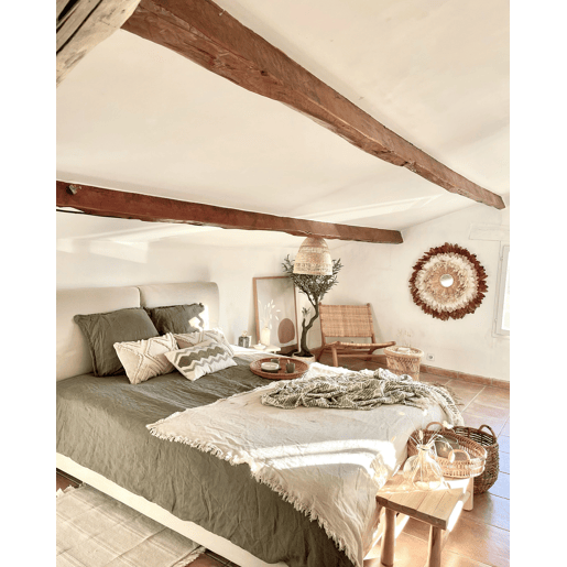 Cama Tecido BELFORT 160 x 200 cm Creme claro