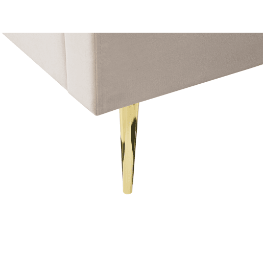 Cama Veludo MARVILLE 180 x 200 cm Cor de areia