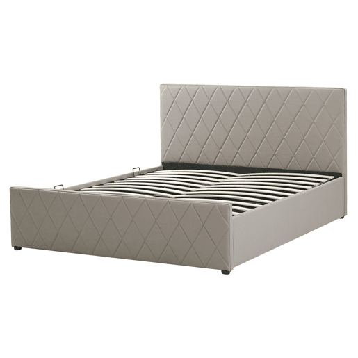 Cama baú Pele sintética ROCHEFORT 160 x 200 cm Taupe