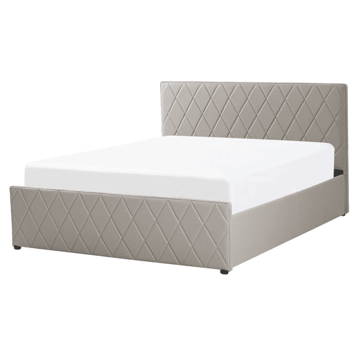 Cama baú Pele sintética ROCHEFORT 160 x 200 cm Taupe