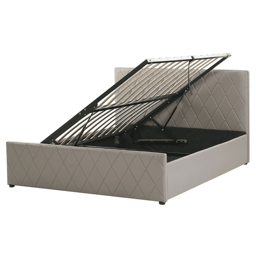 Cama baú Pele sintética ROCHEFORT 160 x 200 cm Taupe