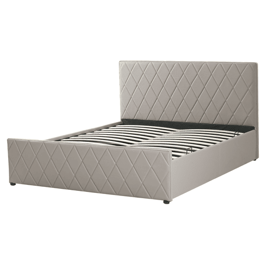 Cama baú Pele sintética ROCHEFORT 160 x 200 cm Taupe