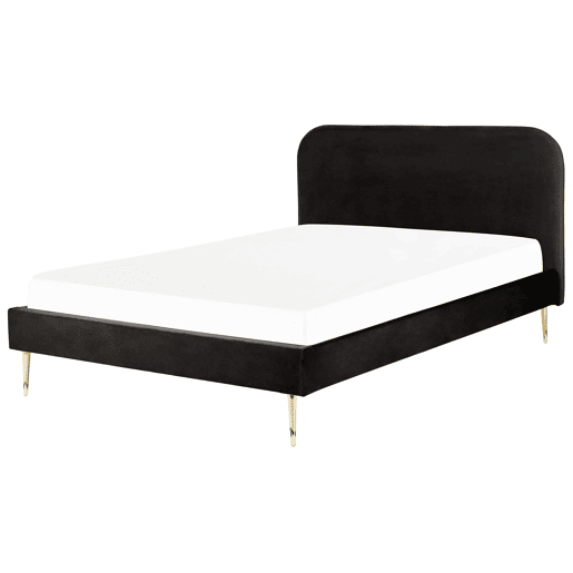 Cama Veludo FLAYAT 180 x 200 cm Preto