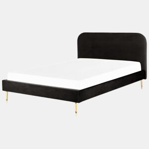 Cama Veludo FLAYAT 180 x 200 cm Preto