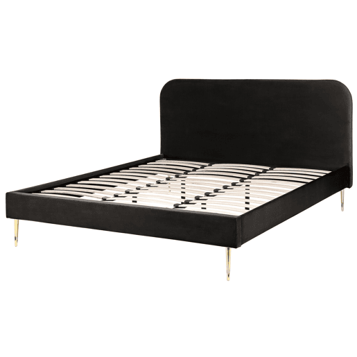 Cama Veludo FLAYAT 180 x 200 cm Preto