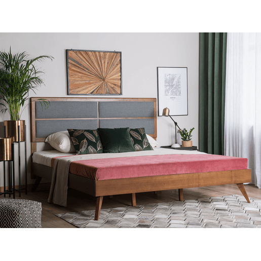 Cama POISSY 180 x 200 cm Madeira escura de freixo