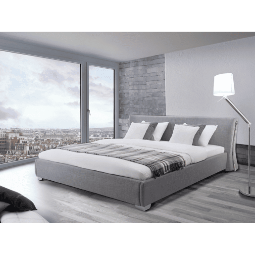 Cama Tecido PARIS 140 x 200 cm Cinzento Cama Tecido PARIS 140 x 200 cm Cinzento