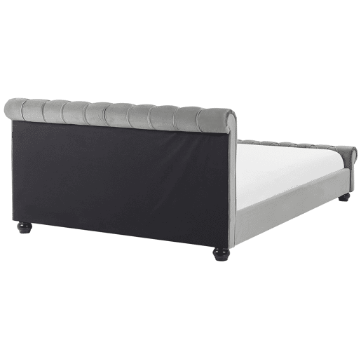 Cama Veludo AVALLON 180 x 200 cm Cinzento