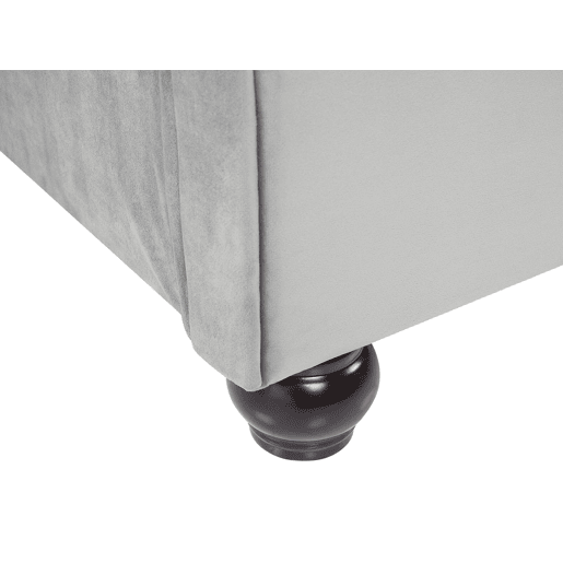 Cama Veludo AVALLON 180 x 200 cm Cinzento