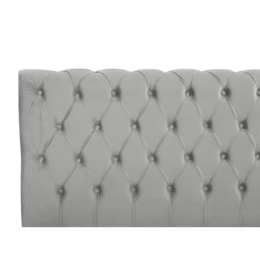 Cama Veludo AVALLON 180 x 200 cm Cinzento