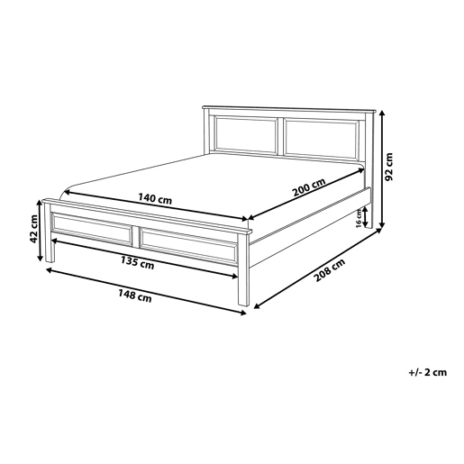 Cama Pinho OLIVET 140 x 200 cm Azul escuro