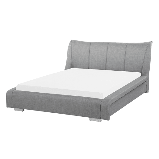 Cama Tecido NANTES 140 x 200 cm Cinzento claro