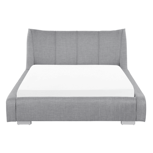 Cama Tecido NANTES 140 x 200 cm Cinzento claro