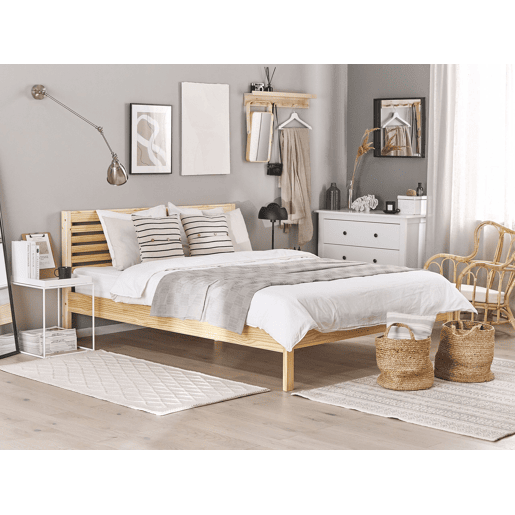 Cama Madeira CARNAC 180 x 200 cm Castanho claro
