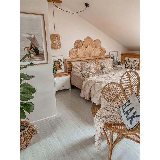 Cama Madeira CARNAC 180 x 200 cm Castanho claro
