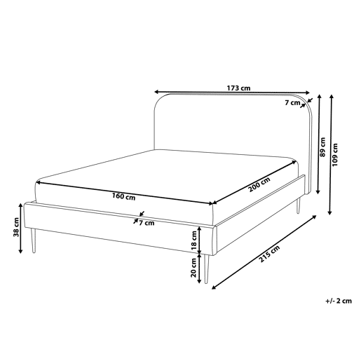 Cama Veludo FLAYAT 160 x 200 cm Amarelo