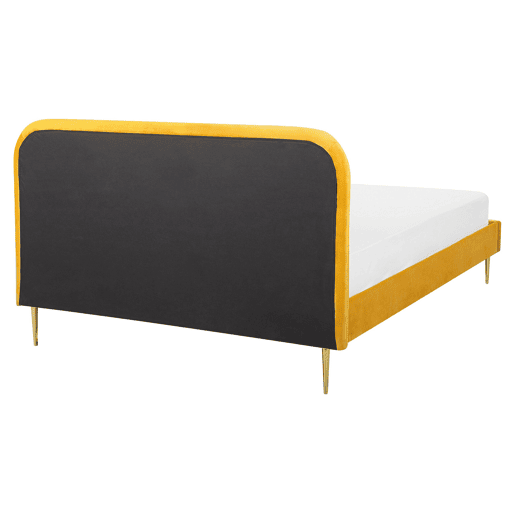 Cama Veludo FLAYAT 160 x 200 cm Amarelo