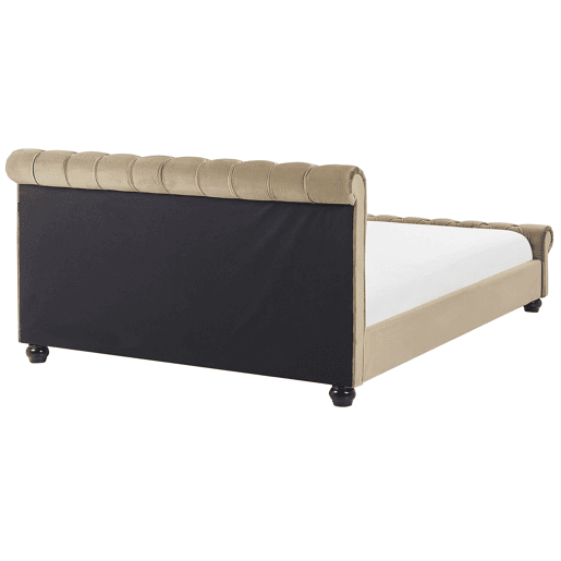 Cama Veludo AVALLON 180 x 200 cm Creme