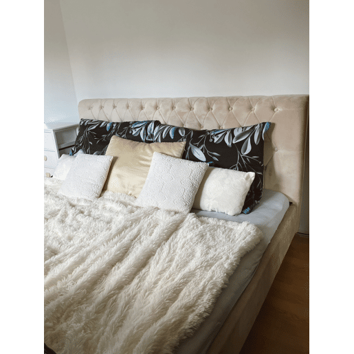 Cama Veludo AVALLON 180 x 200 cm Creme