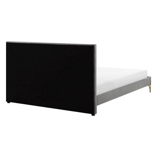 Cama Veludo LIMOUX 140 x 200 cm Cinzento