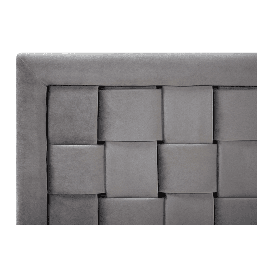 Cama Veludo LIMOUX 140 x 200 cm Cinzento
