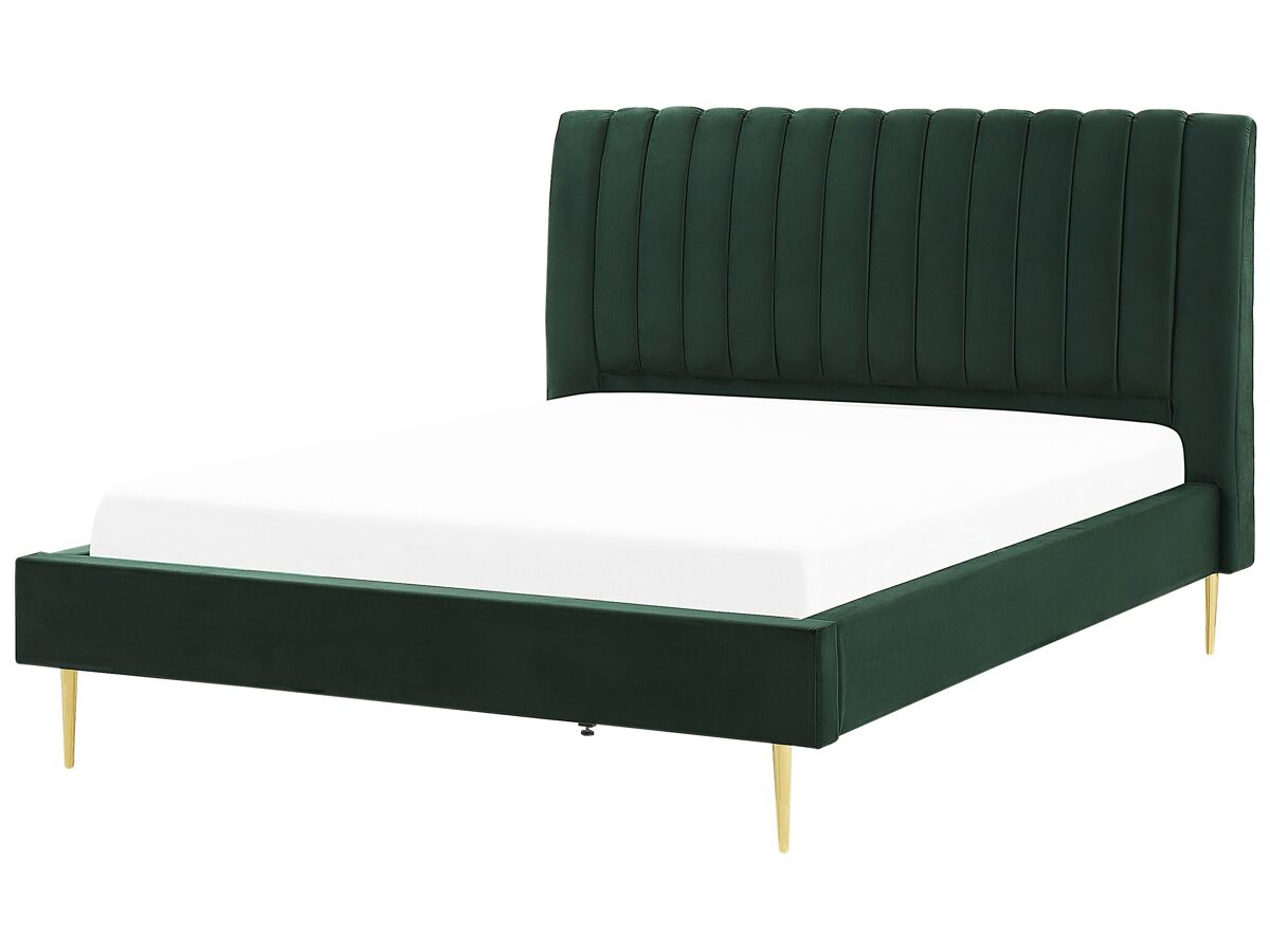 Beliani Cama Terciopelo MARVILLE 202x225 Verde
