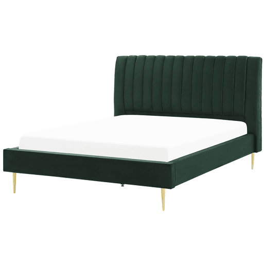 Cama Veludo MARVILLE 180 x 200 cm Verde esmeralda