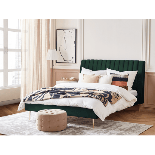 Cama Veludo MARVILLE 180 x 200 cm Verde esmeralda